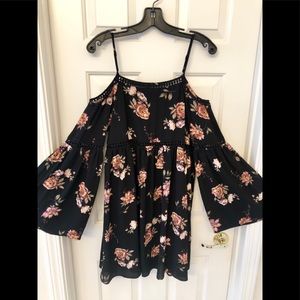 NWOT Floral Cold Shoulder Blouse